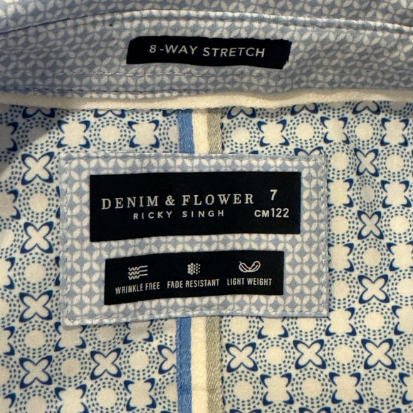 Denim & Flower Ricky Singh NWT Boys Button Up Size 7 - Picture 5 of 8